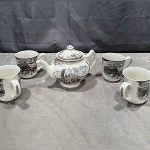 The Friendly Village By Johnson Bros Scenic Tea Set Vintage